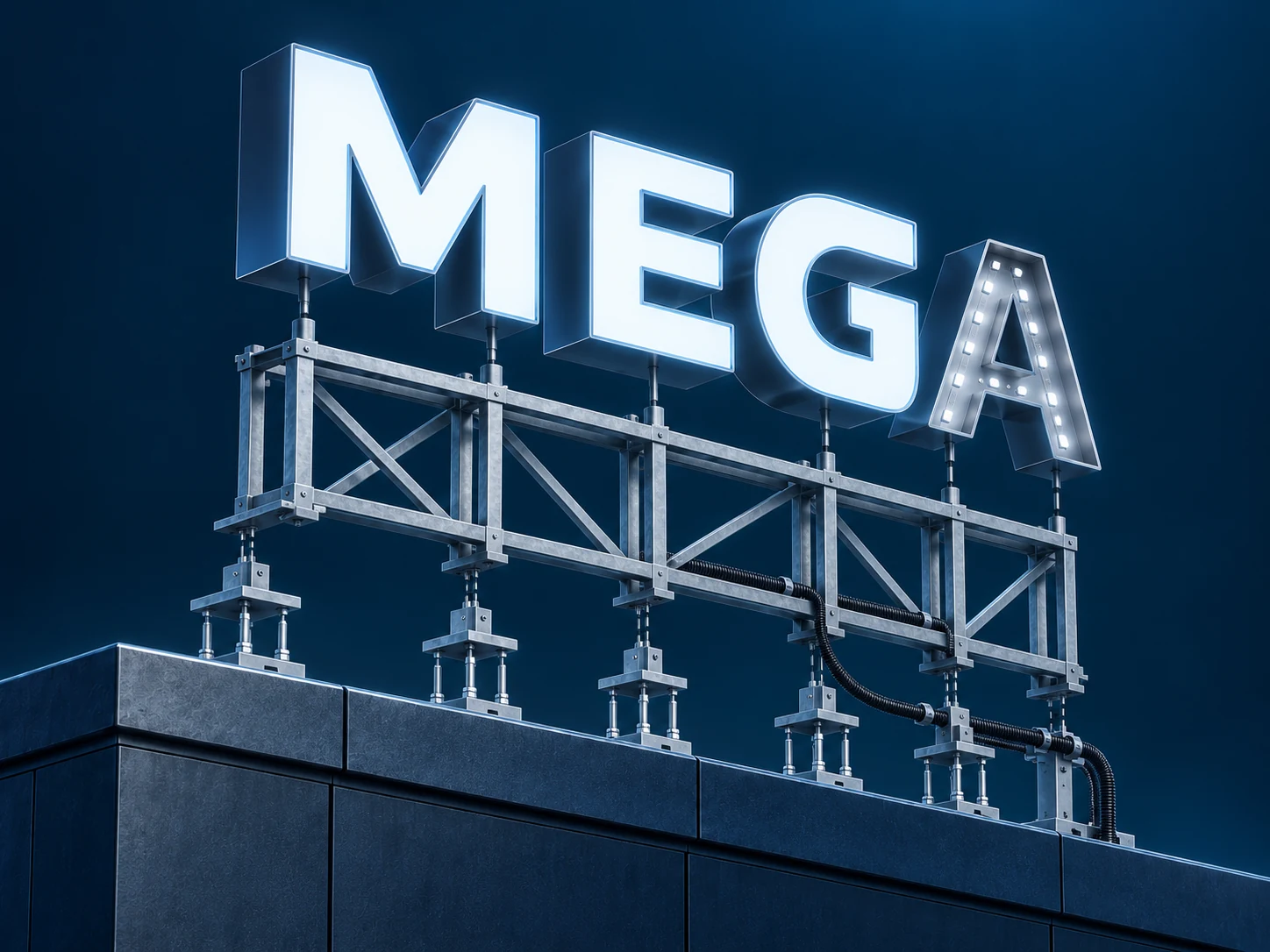 Общая конструкция крышной установки MEGA на металлическом каркасе